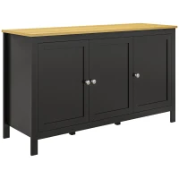 HOMCOM Sideboard, Buffet Cabinet with Doors and Adjustable Shelves for Living Room, Entryway, Black and Natural(m-11)