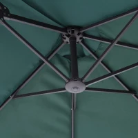 Outsunny 15ft Double-sided Patio Umbrella with Twin Canopy, Extra Large Outdoor Parasol with Crank for Pool, Deck, Market, Dark Green(m-11)
