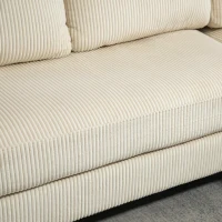 HOMCOM L Shaped Couch, L Shape Sofa with Chaise Lounge and Spring Cushion for Living Room, Bedroom, Beige(m-12)