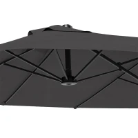 Outsunny 15' Double-Sided Patio Umbrella Parasol Sun Shelter Canopy Shade Grey(m-11)