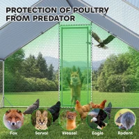 PawHut 9.8' x 26.2' x 6.6' Chicken Coop Cage, Outdoor Hen House w/Cover & Lockable Door(m-7)