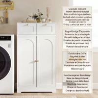 HOMCOM Bathroom Floor Cabinet with 2 Drawers - White(m-6)