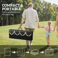 Outsunny 9' x 18' Outdoor RV Rug, Reversible Patio Floor Mat with Carry Bag, Lantern, Black and Grey(m-4)