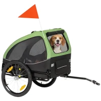 PawHut Dog Bike Trailer, Pet Cart Bicycle Wagon with 20" Wheels and Ventilated Windows, Portable Dog Trailer(m-11)