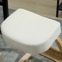 HOMCOM Ergonomic Kneeling Chair, Wood Kneel Stool with Thick Pads, Desk Knee Chair, Improve Posture, Cream White(m-10)