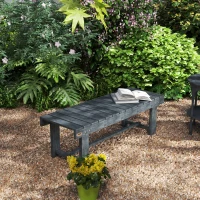 Outsunny Outdoor Garden Bench, Backless Patio Fir Wood Stool, Armless Loveseat, 43.25" x 15" x 13.75", Grey(m-8)