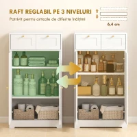 HOMCOM Bathroom Floor Cabinet with 2 Drawers - White(m-5)