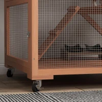 PawHut 34" L Catio Outdoor Cat Enclosure on Wheels with Hammock Multiple Platforms Resting Condo Ramps, for 1-3 Cats, Orange(m-11)