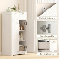 HOMCOM Bathroom Floor Cabinet with 2 Drawers - White(m-7)