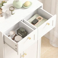 HOMCOM Bathroom Floor Cabinet with 2 Drawers - White(m-10)