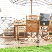 Outsunny 4 Pack Garden Fencing for Yard, Decorative Fence Panels as Animal Barrier and Flower Edging, Circle, Black(m-8)