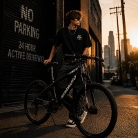 26" Mountain Bike with 21-Speed High-Carbon Steel Frame, Dual Disc Brakes, Adjustable Seatpost, 67" L x 26.5" W x 38.5" H, Black+Gray(m-15)