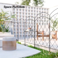 Outsunny 4 Pack Garden Fencing for Yard, Decorative Fence Panels as Animal Barrier and Flower Edging, Circle, Black(m-6)