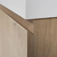 Double Sink Bathroom Vanity with Spacious Under-Sink Storage, Wall-Mounted Floating Cabinet with SMC Top, 59.5'' L x 20'' W x 25.5'' H, Wood(m-12)