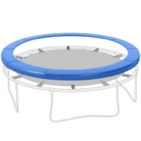 Soozier Trampoline Pad, 14FT Replacement Trampoline Safety Pad Mat Spring Cover, Water-Resistant, UV-Resistant, Tear-Resistant, No Holes for Pole, Blue(m-10)