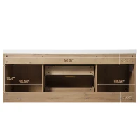 Double Sink Bathroom Vanity with Integrated SMC Top, Wall-Mounted Floating Cabinet for 2 People, 59.5'' L x 20'' W x 25.5'' H, Wood(m-2)