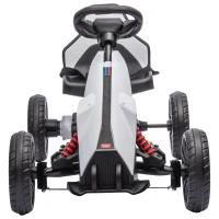 Aosom 12V Electric Go Kart for Kids w/ Adjustable Speed, White(m-13)
