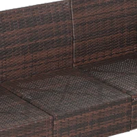 Outsunny 3-Seater Wicker Sofa, PE Rattan Outdoor Couch Conversation Furniture with Removable Cushions for Patio, Garden, Brown(m-11)
