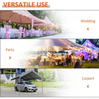 Outsunny 10' x 20' Heavy Duty Outdoor Carport Awning/Canopy with Weather-Fighting Material & Anchor Kit, Grey(m-6)