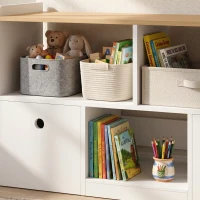 Qaba Toy Storage Organizer, Toy Organizers and Storage with 2 Movable Drawers and 3 Cubbies for Playroom, Nursery, White(m-10)