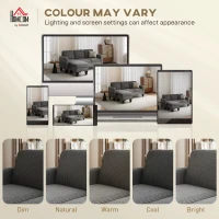 HOMCOM Sectional Sofa, L Shaped Couch, with Changeable Chaise or Ottoman, Dark Grey(m-9)