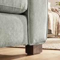 HOMCOM Accent Chair, Velvet-feel Fabric Armchair with Wide Seat, Spring Cushion, Solid Wood legs, Grey(m-10)
