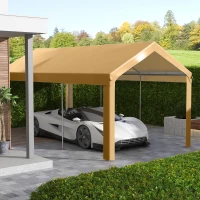Outsunny 10 x 20ft Carport Roof, UV Resistant Canopy Replacement, Fits 84C-378V00 and 84C-206 Series, Beige(m-2)