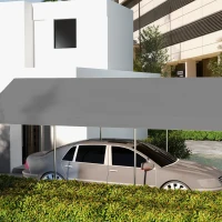Outsunny 10 x 20ft Carport Replacement Canopy, UV Resistant Garage Car Cover with Ball Bungee Cords, Dark Grey(m-9)