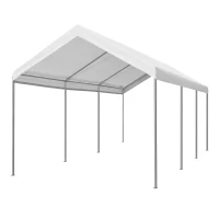 Outsunny 10' x 20' Heavy Duty Outdoor Carport Awning/Canopy with Weather-Fighting Material & Anchor Kit, White(m-1)