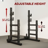 Soozier Adjustable Squat Rack, 660 lbs Multi-Function Barbell Rack for Weight Lifting and Home Gym Strength Training, Black(m-5)