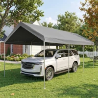 Outsunny 10' x 20' Heavy Duty Outdoor Carport Awning/Canopy with Weather-Fighting Material & Anchor Kit, Grey(m-10)