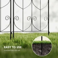 Outsunny Set of 2 Metal Garden Trellis, Decorative Trellis Panels, Bird Design, 180 x 50 cm, Black(m-9)