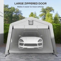 Outsunny 11' x 20' Portable Garage, Heavy Duty Carport Canopy with Ventilation Windows and Large Roll-up Door, Grey(m-6)