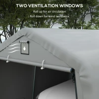 Outsunny 12' x 20' Portable Garage, Heavy Duty Carport Canopy with Ventilation Windows and Large Roll-up Door, Light Grey(m-7)