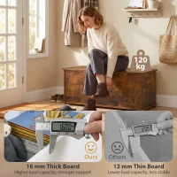 HOMCOM 39.5" Storage Chest with 2 Safety Hinges, Storage Box Organizer with Flip-Top Lid, Entryway Storage Bench, Rustic Brown(m-6)