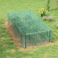 Outsunny 8' x 4' Plant Protection Cage with Zipper Roll-Up Door, Plant Protector from Animals with Galvanised Steel Frame(m-10)
