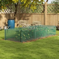 Outsunny 12' x 4' Plant Protection Cage with Zipper Roll-Up Door, Plant Protector from Animals with Galvanised Steel Frame(m-1)