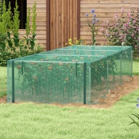 Outsunny 12' x 4' Plant Protection Cage with Zipper Roll-Up Door, Plant Protector from Animals with Galvanised Steel Frame(m-8)