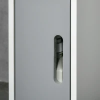 kleankin Freestanding Tall Bathroom Cabinet, Narrow Bathroom Storage Cabinet with Shelves and Cupboards, Grey and White(m-10)