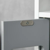 kleankin Freestanding Tall Bathroom Cabinet, Narrow Bathroom Storage Cabinet with Shelves and Cupboards, Grey and White(m-9)