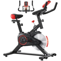 Soozier Upright Exercise Bike, Magnetic Resistance Stationary Bike with LCD Display, Indoor Cycling Bike for Home w/ Adjustable Resistance, Comfortable Seat Cushion(m-2)