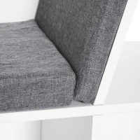 HOMCOM 6-Cubby Bookcase with Seat Cushion, Cube Storage Shelf with Reading Nook for Home Office, Study, Grey(m-12)