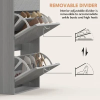 HOMCOM Shoe Storage Cabinet with 3 Flip Drawers, Narrow and Slim, 12 Pair of Shoes Organizer for Hallway, Entryway(m-6)
