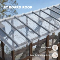 PawHut Catio Playground Cat Window Box Outside Enclosure for Multiple Cats w/ Shelves & Bridges, Coffee Brown(m-6)