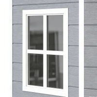 Outsunny 4x5 Lean to Garden Shed with Window Lockable for Garden Tool Storage Grey(m-13)