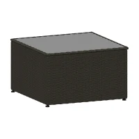 Outsunny 7 Piece Patio Furniture Set, All Weather PE Rattan Outdoor Furniture Conversation Sets with Glass Top Coffee Table(m-11)