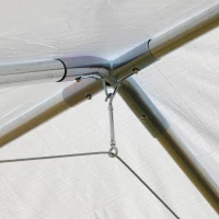 Outsunny 9.6' x 19.5' Carport Heavy Duty Galvanized Car Canopy w/ Included Anchor Kit, 3 Reinforced Steel Cables, White(m-13)