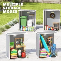 Outsunny 5 x 3FT Garden Shed with Floor, Outdoor Storage Shed with Lockable Door, Window and Vent for Backyard, Patio, Grey(m-9)
