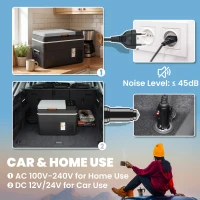 Outsunny 12 Volt Car Refrigerator, 32QT Car Fridge with App Control, 12/24V DC and 100-240V AC, Black(m-10)