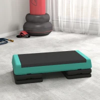 Soozier Adjustable Exercise Step Platform, 3-Level with Risers 4", 6", 8" Aerobic Stepper, 550lbs Weight Capacity, Green(m-7)